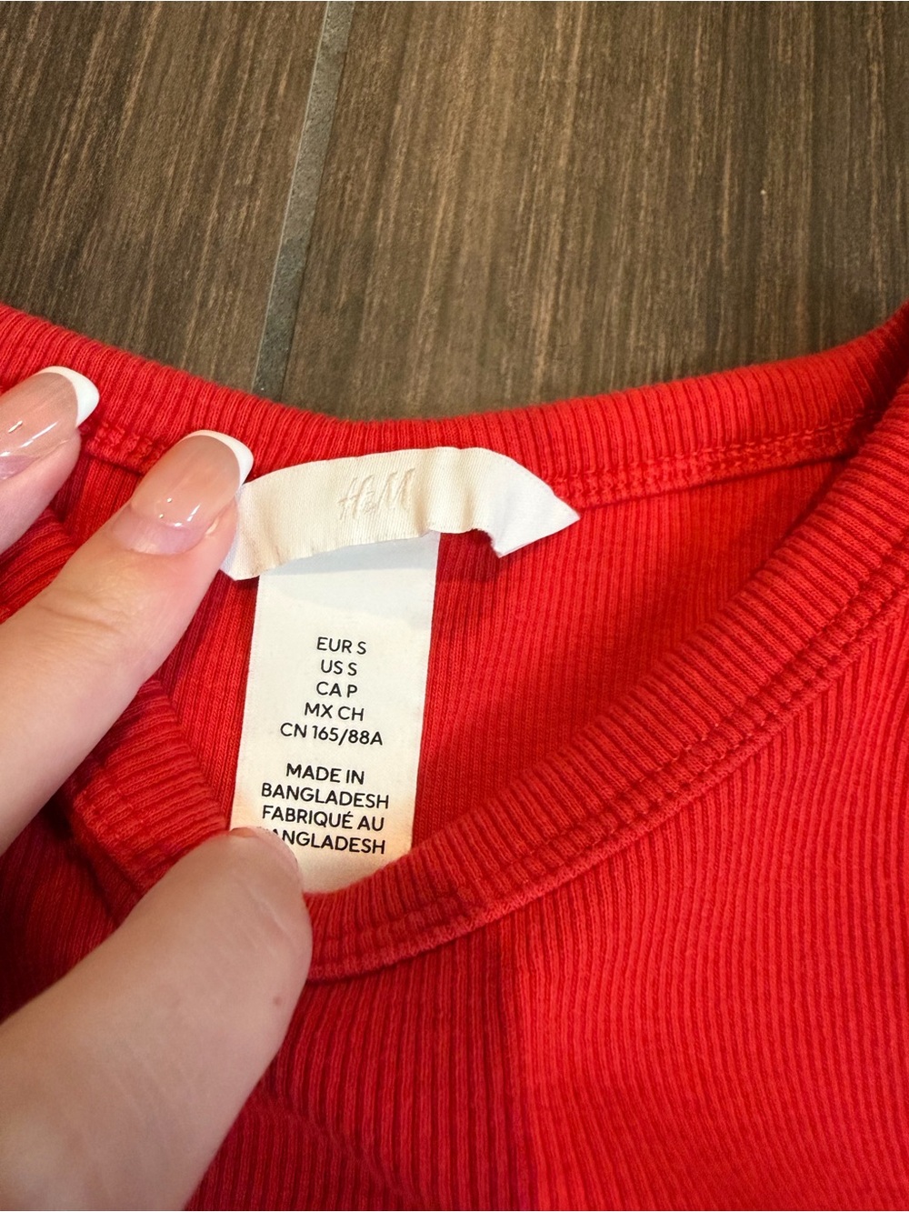 H&M Red Ribbed Cropped Tank - Picture 2 of 2